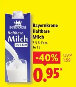 Lidl Bayernkrone Haltbare Milch Angebot