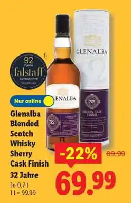Lidl Glenalba Blended Scotch Whisky Sherry Cask Finish 32 Jahre Angebot
