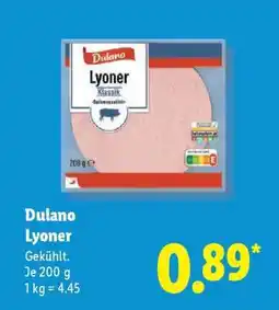 Lidl Dulano Lyoner Angebot