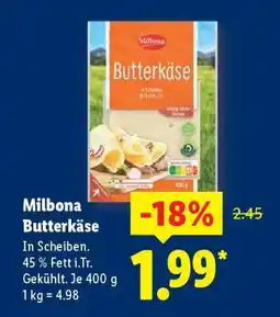 Lidl Milbona Butterkäse Angebot