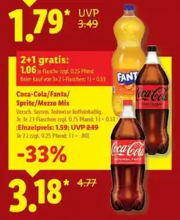 Lidl Coca-Cola / Fanta / Sprite / Mezzo Mix Angebot