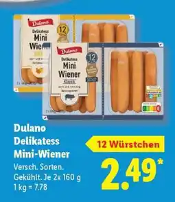 Lidl Dulano Delikatess Mini-Wiener Angebot