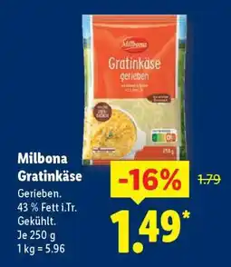 Lidl Milbona Gratinkäse Angebot