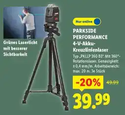 Lidl PARKSIDE PERFORMANCE 4-V-Akku-Kreuzlinienlaser Angebot