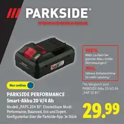 Lidl PARKSIDE PERFORMANCE Smart-Akku 20 V/4 Ah Angebot
