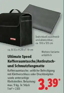Lidl Ultimate Speed Kofferraumtasche/Antirutsch- und Schmutzfangmatte Angebot