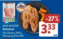Aldi Süd MEINE METZGEREI Schnitzel Angebot