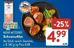 Aldi Süd MEINE METZGEREI Schweinefilet Angebot