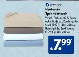 Aldi Süd NOVITESSE Renforcé-Spannbetttuch Angebot