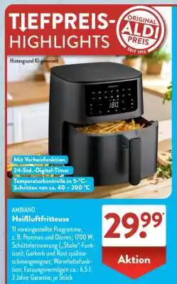 Aldi Süd AMBIANO Heißluftfritteuse Angebot