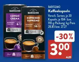 Aldi Süd BARISSIMO Kaffeekapseln Angebot