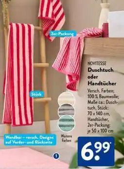 Aldi Süd NOVITESSE Duschtuch oder Handtücher Angebot