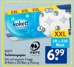 Aldi Süd KOKETT Toilettenpapier Angebot
