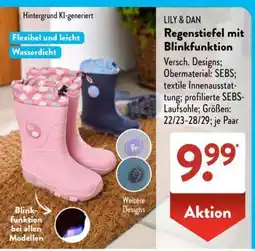 Aldi Süd LILY & DAN Regenstiefel mit Blinkfunktion Angebot