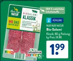 Aldi Süd NUR NUR NATUR Bio-Salami Angebot