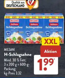 Aldi Süd MILSANI H-Schlagsahne Angebot