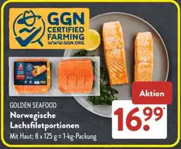 Aldi Süd GOLDEN SEAFOOD Norwegische Lachsfiletportionen Angebot
