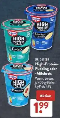 Aldi Süd Dr. Oetker High-Protein-Pudding oder -Milchreis Angebot