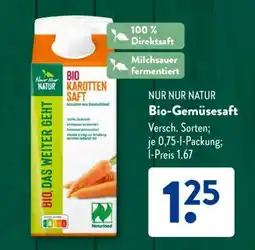 Aldi Süd NUR NUR NATUR Bio-Gemüsesaft Angebot
