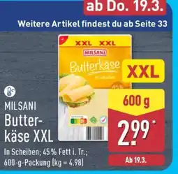 Aldi Nord MILSANI Butterkäse XXL Angebot