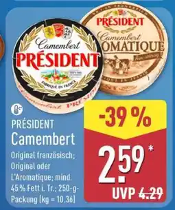 Aldi Nord PRÉSIDENT Camembert Angebot