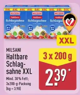 Aldi Nord MILSANI Haltbare Schlagsahne XXL Angebot
