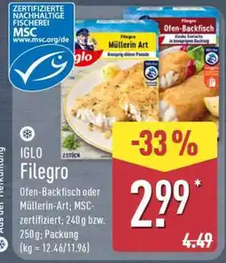 Aldi Nord IGLO Filegro Angebot