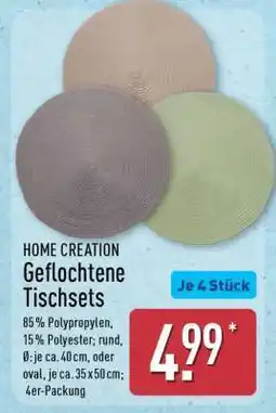 Aldi Nord HOME CREATION Geflochtene Tischsets Angebot