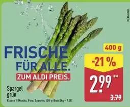 Aldi Nord Spargel grün Angebot