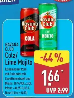 Aldi Nord HAVANA CLUB Cola/Lime Mojito Angebot