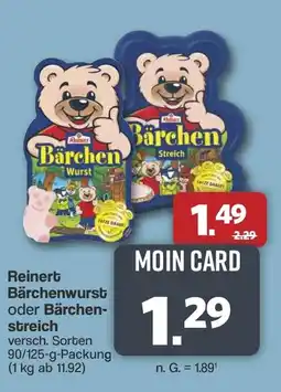 Famila Nord West Reinert Bärchenwurst oder Bärchenstreich Angebot