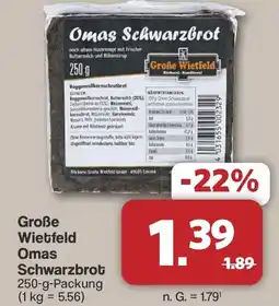 Famila Nord West Große Wietfeld Omas Schwarzbrot Angebot