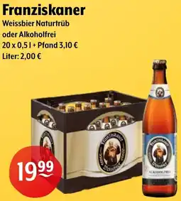 Getränke Hoffmann Franziskaner Weissbier Naturtrüb oder Alkoholfrei Angebot