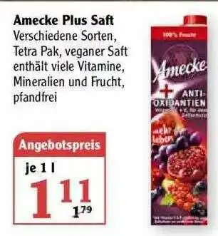 Globus Amecke Plus Saft Angebot