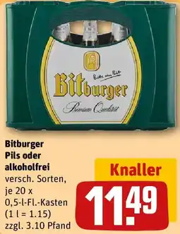 REWE Bitburger Pils oder alkoholfrei Angebot
