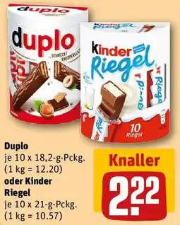 REWE Duplo oder Kinder Riegel Angebot