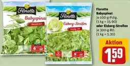 REWE Florette Babyspinat oder Eisberg-Streifen Angebot