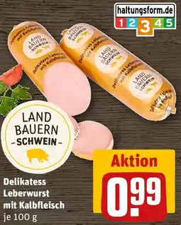 REWE Delikatess Leberwurst mit Kalbfleisch Angebot