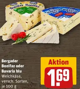 REWE Bergader Bonifaz oder Bavaria blu Angebot