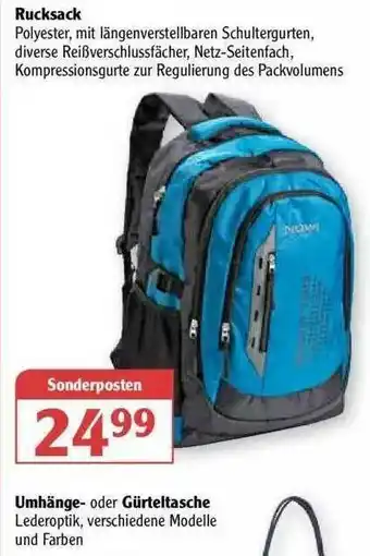 Globus Rucksack Oder Umhänge- Oder Gürteltasche Nowi Angebot