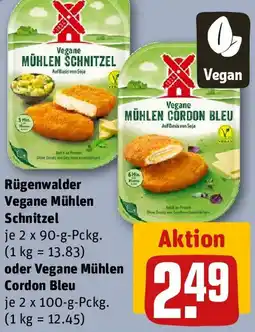 REWE Rügenwalder Vegane Mühlen Schnitzel oder Vegane Mühlen Cordon Bleu Angebot