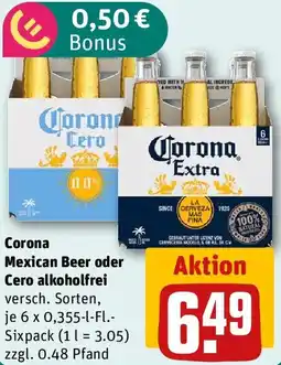 REWE Corona Mexican Beer oder Cero alkoholfrei Angebot
