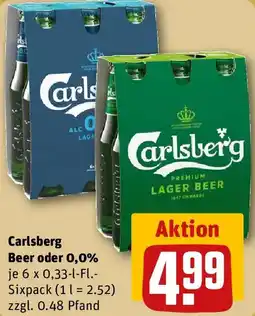 REWE Carlsberg Beer oder 0,0% Angebot