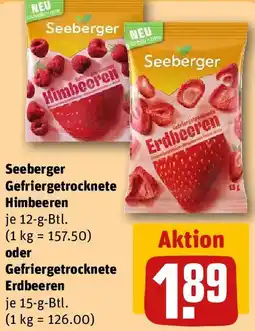 REWE Seeberger Gefriergetrocknete Himbeeren oder Gefriergetrocknete Erdbeeren Angebot