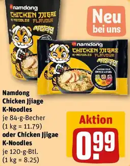 REWE Namdong Chicken Jjiage K-Noodles oder Chicken Jjigae K-Noodles Angebot