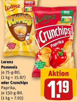 REWE Lorenz Pommels oder Crunchips Angebot