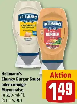 REWE Hellmann's Chunky Burger Sauce oder cremige Mayonnaise Angebot