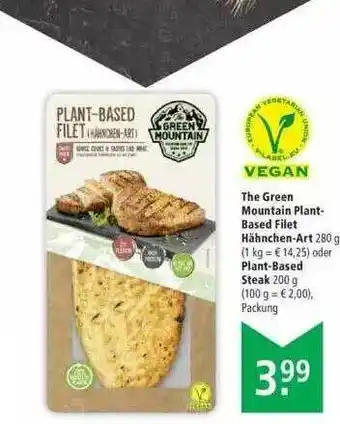 Marktkauf The Green Mountain Plant-based Filet Hähnchen-art Oder Steak Angebot