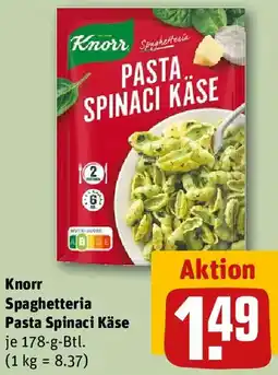 REWE Knorr Spaghetteria Pasta Spinaci Käse Angebot