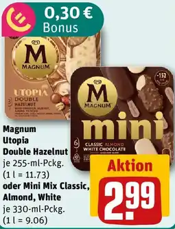 REWE Magnum Utopia Double Hazelnut oder Mini Mix Classic, Almond, White Angebot